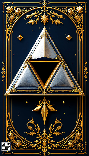 Triforce Elegance: A Stunning , triangle, gold, ornate, fantasy HD phone wallpaper