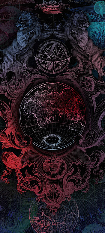World card map, red, magenta, art HD phone wallpaper
