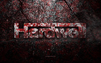 Hardwell logo, grunge art, Hardwell stone logo, red stone texture, Hardwell, grunge stone texture, Hardwell emblem, Hardwell 3d logo HD wallpaper