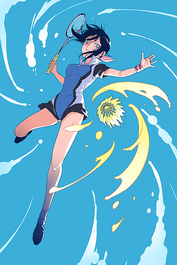 Hanebado anime, Ayano Hanesaki's character, Badminton action, Plus Ultra edition HD phone wallpaper