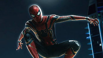 Spiderman Iron Suit , spiderman, superheroes, artwork, artist HD wallpaper