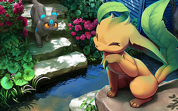 Leafeon x Umbreon, Umbreon, Eevee evolutions HD wallpaper