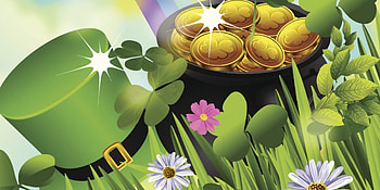 St. Patrick's Day, shamrocks, Saint Patricks Day, gold coins, clover, grass, gold, leaves, rainbow, Patricks Day, flowers, coins, money, St Patricks Day, hat, pot HD wallpaper