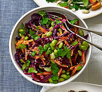 Red cabbage, Carrot, Edamame beans, Recipe HD wallpaper