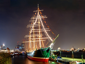 Rickmer Rickmers windjammer, Maritime landscape, Underelbe region, Historical sailing HD wallpaper