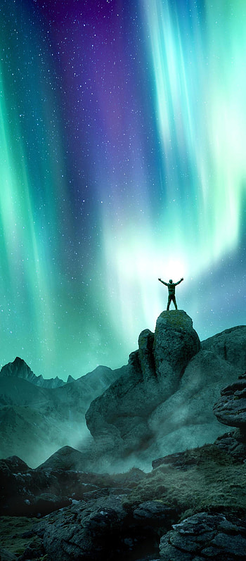 Enjoyment, northern, lights HD phone wallpaper