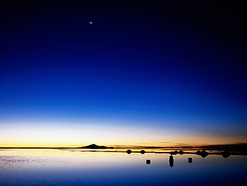 blue beach night, landscape, sky, beach HD wallpaper