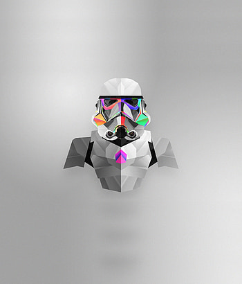 Stormtrooper, abstract, star wars, colorful, minimal, art HD phone wallpaper