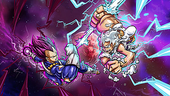 Vegeta Ultra Ego Vs Luffy Gear, monkey-d-luffy, vegeta, anime, artist, artwork, digital-art HD wallpaper