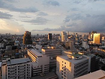 Bangkok Thailand Sunset, thailand, bangkok, skyscrapers, sunset HD wallpaper