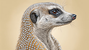 Meerkat Majesty: Stunning Ultra, meerkat, Wildlife, illustration, portrait HD wallpaper