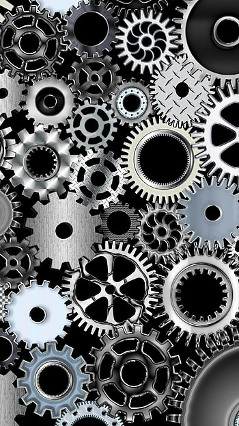 Mechanical gears, Steampunk design, Industrial beauty, High-quality HD phone wallpaper