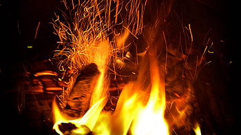 Bonfire Flame Sparks Dark Background Dark Background HD wallpaper