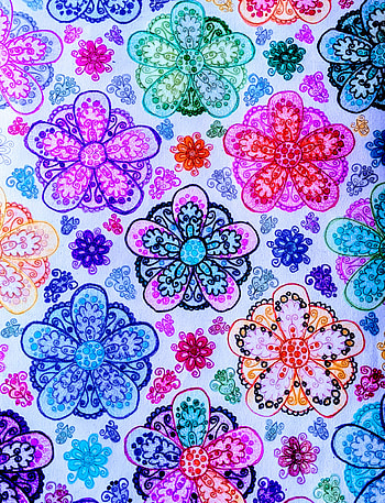 Mandalas, aqua, magenta HD phone wallpaper