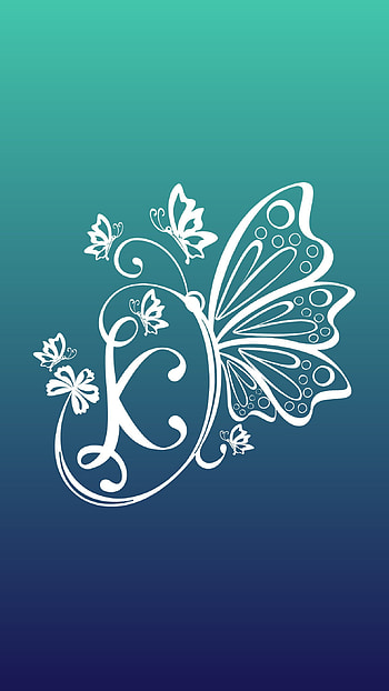 Butterfly K, letter HD phone wallpaper