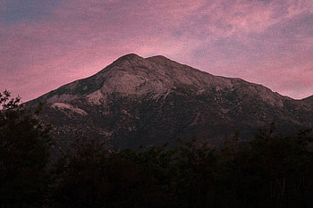 Nature, Trees, Sky, Twilight, Violet, Mountain, Dusk, Purple HD wallpaper