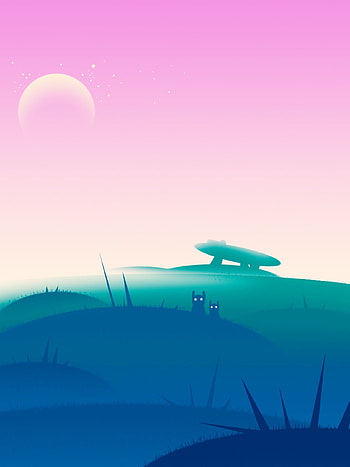 Landscape, Art, Alien, Monsters, Vector, Silhouettes, Extraterrestrial HD phone wallpaper