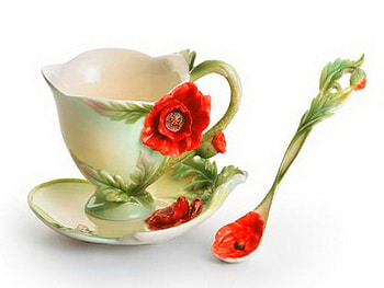 Teacup for Alexandra, teacup, flower, red, saucer, spoon HD wallpaper
