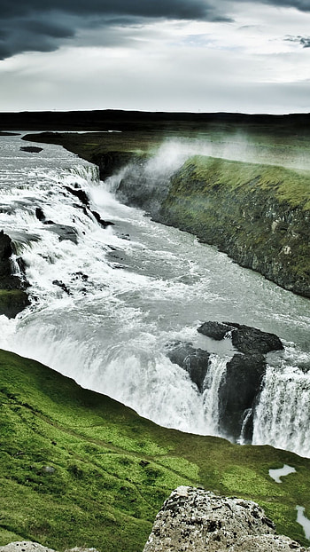 Gullfoss Waterfall, Iceland , Captivating waterfalls, que beauty HD phone wallpaper