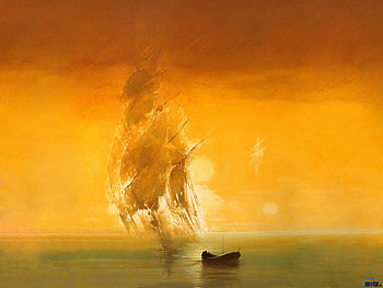 Ghost Ship, ships, abstract, ghost, fantasy, art, raft HD wallpaper