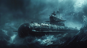 Military Submarine at Sea:, submarine, sea, military HD wallpaper