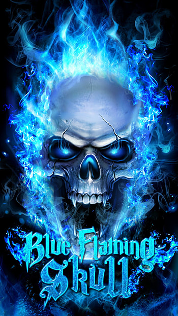Flaming Skulls, Blue Ghost Rider HD phone wallpaper