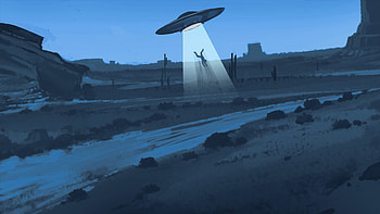 UFO Throwing Man Artwork, artist, digital-art, artwork HD wallpaper