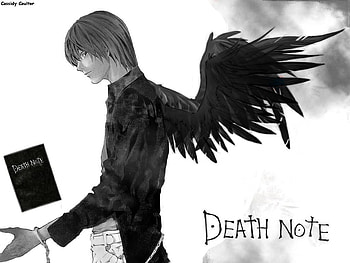 Angel Kira (Light Yagami), angel kira, angel light, death note angel, kira, black angel, death note, anime, light, black wings, light yagami, handcuffs, manga, angel light yagami HD wallpaper