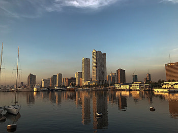 Manila Skyline, Coastal city sinking, Climate change impact, Rising sea levels HD wallpaper