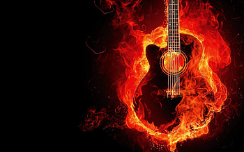Music, Fire, Flame, Guitar, hop HD wallpaper