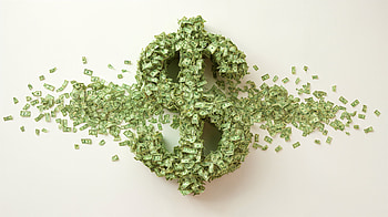 Dollar Sign with Flying Money Bills, dollar sign, money, cash, currency, finance HD wallpaper