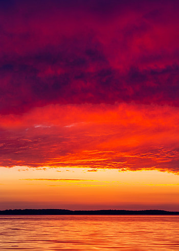 Nature, Water, Sunset, Twilight, Horizon, Shore, Bank, Bright, Dusk HD phone wallpaper