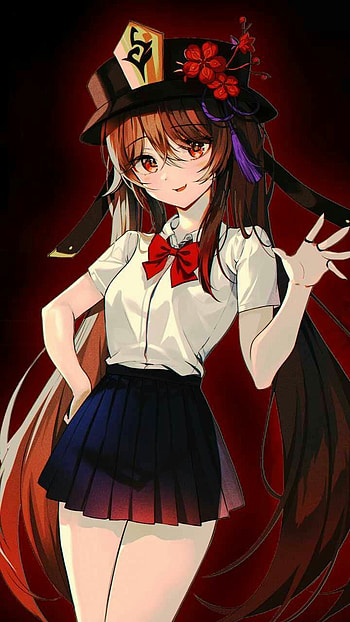 Hu Tao school, hu tao, genshin impact HD phone wallpaper