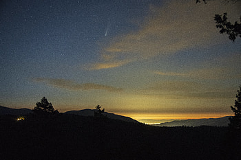 Nature, Sky, Stars, Starry Sky, Hills, Starfall HD wallpaper