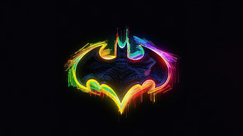 Batman Colorful Logo , batman, superheroes, artwork, digital-art, dark, logo HD wallpaper