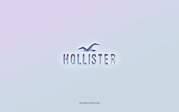 Hollister logo, cut out 3d text, white background, Hollister 3d logo, Hollister emblem, Hollister, embossed logo, Hollister 3d emblem HD wallpaper