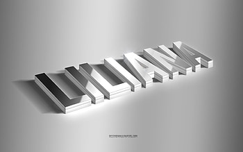 Liliana, silver 3d art, gray background, with names, Liliana name, Liliana greeting card, 3d art, with Liliana name HD wallpaper