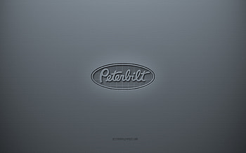 Peterbilt logo, gray creative background, Peterbilt emblem, gray paper texture, Peterbilt, gray background, Peterbilt 3d logo HD wallpaper
