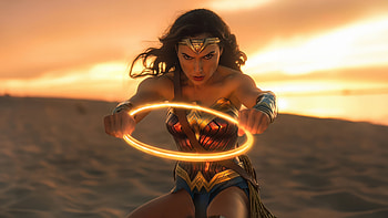 Wonder Woman Swinging Into Action, wonder-woman, superheroes, artwork, digital-art, ai HD wallpaper