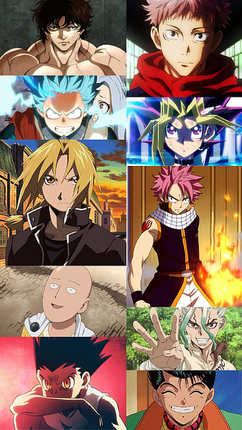 Protagonistas parte 2, Baki, senku, Saitama, Gon, Midoriya, Natsu, Edward, anime, itadori HD phone wallpaper