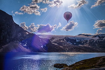 Norway Lake Landscape Air Balloon , lake, landscape, norway, nature, graphy, air-balloon HD wallpaper