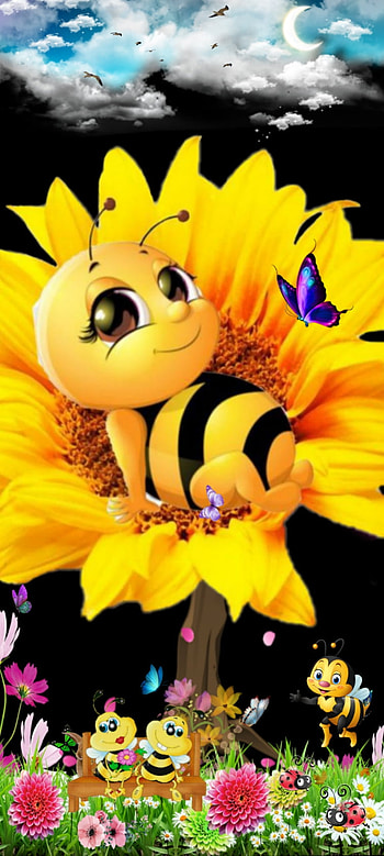 Bee Happy, nature, outside, bees HD phone wallpaper