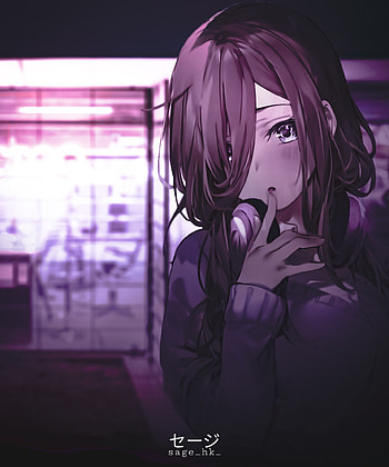Miku Nakano, magenta, art HD phone wallpaper