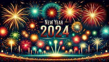 H1>New Year 2024 Fireworks Celebration, New Year 2024, 2024 HD wallpaper