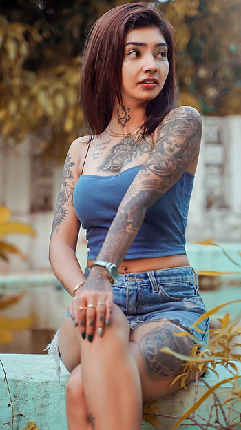 Vishwa Rathod, tiktok girl, inked HD phone wallpaper