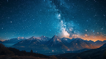 Milky Way Over Mountains -, Milky Way, starry sky, night, mountain, landscape HD wallpaper