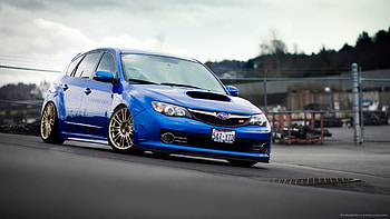 Blue Subaru Impreza WRX STI HD wallpaper