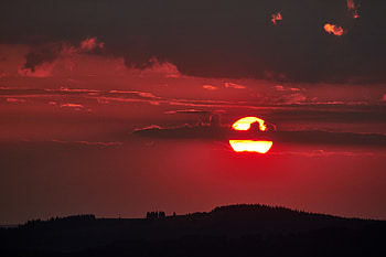 Landscape, Sunset, Sun, Twilight, Clouds, Dark, Dusk HD wallpaper