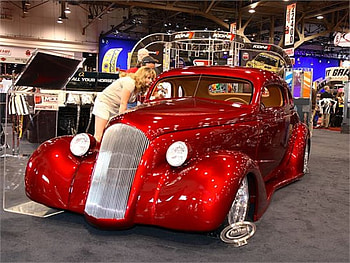 Red Hottie, girl, cars HD wallpaper