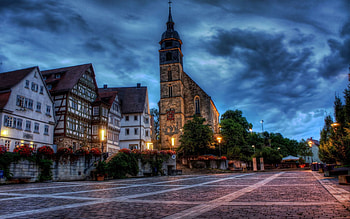 Houses, Cities, Flowers, Building, Square, r, Church, Germany, Area HD wallpaper